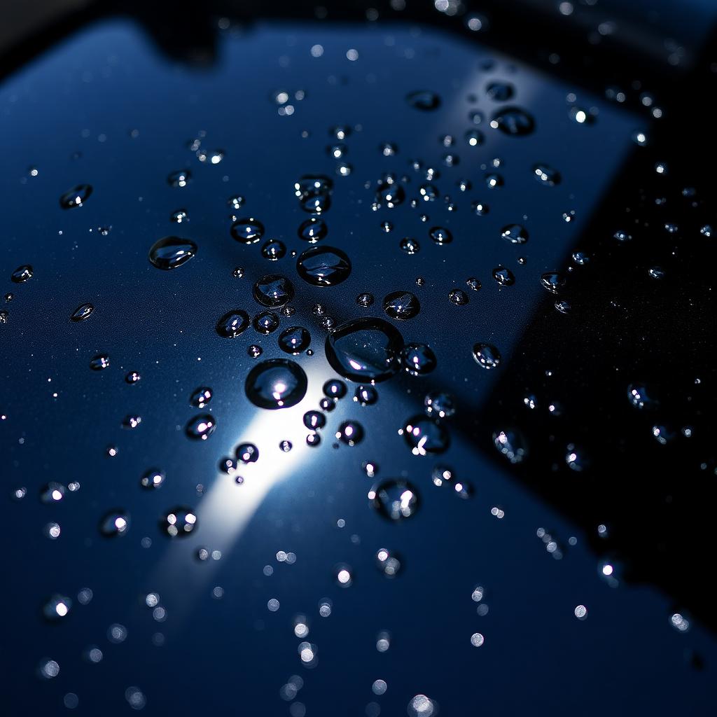 Water beading on ceramic-coated paint